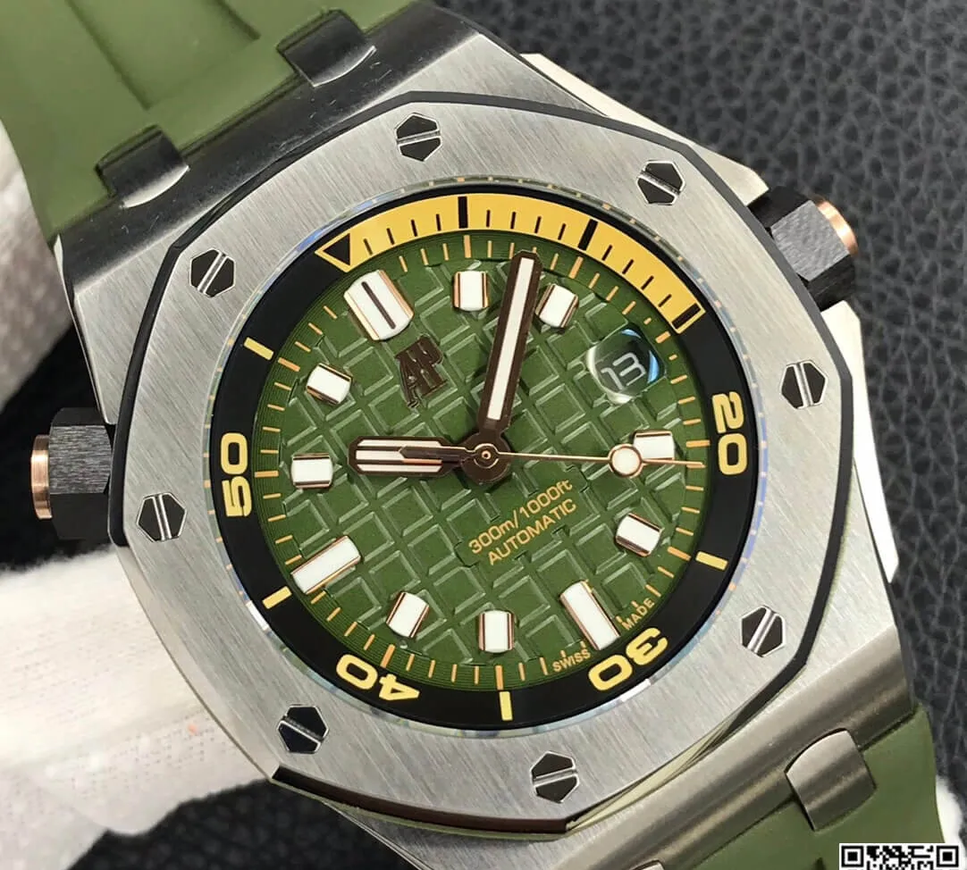 Audemars Piguet Royal Oak Offshore 15720ST.OO.A052CA.01 BF Factory 1:1 Best Edition Replica Watch Green Strap